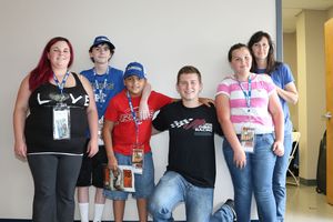 Colton Smith and family with Matt Tifft.